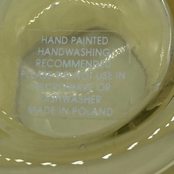 Set Of 2 Polish Hand Painted Hurricane Style Candle Holders Iridescent Amber - Picture 3 of 5